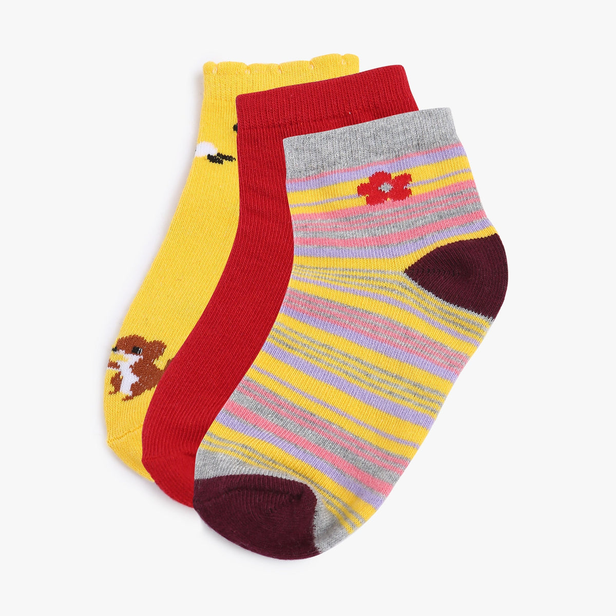 Girl Wearing Girl's Assorted Ankle Socks