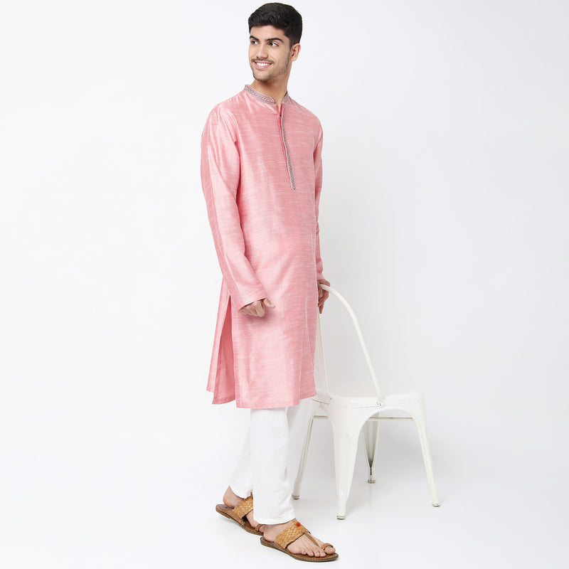 Regular Fit Embroidered Kurta