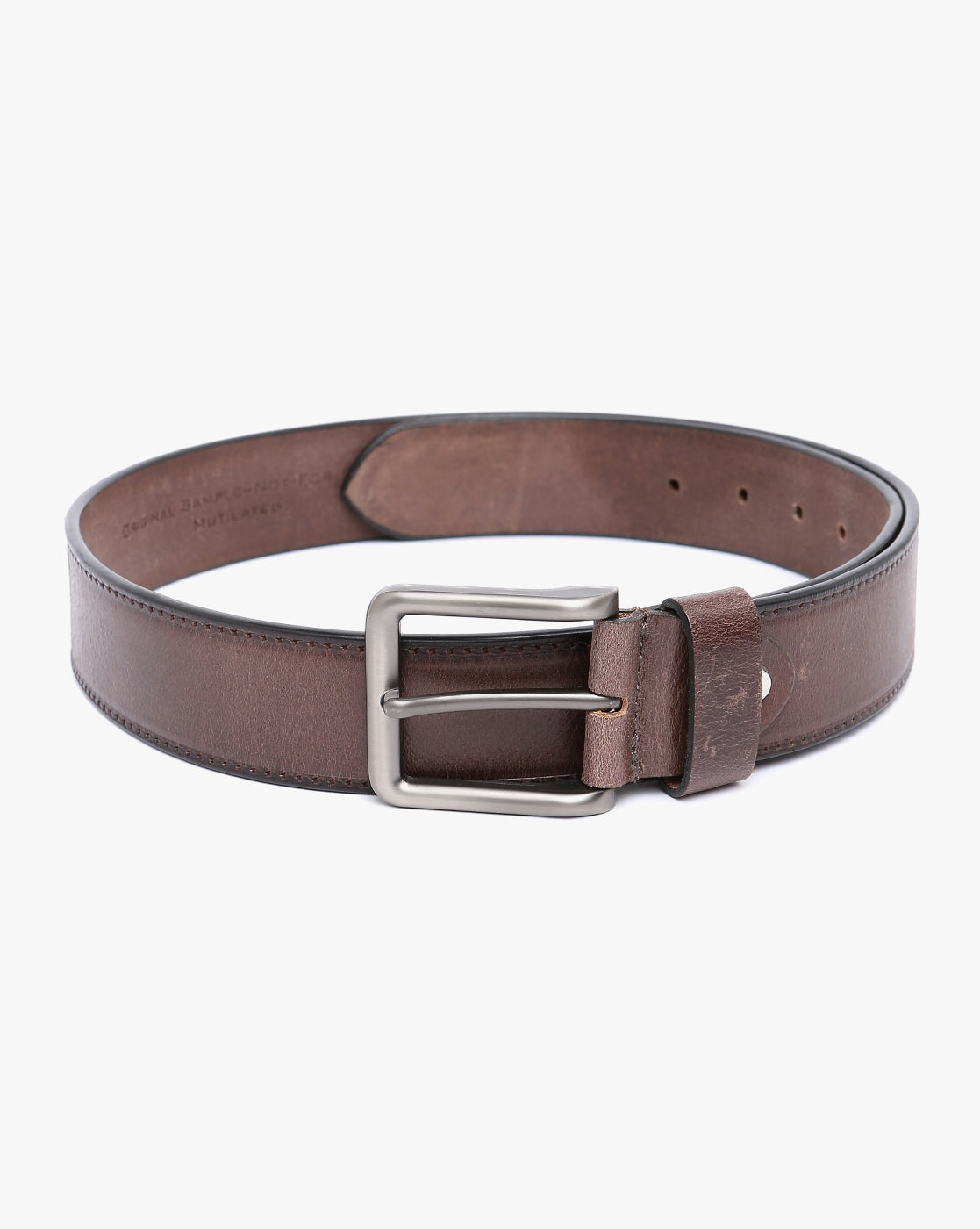 Men Wearing Genuine Leather Coffee Belts