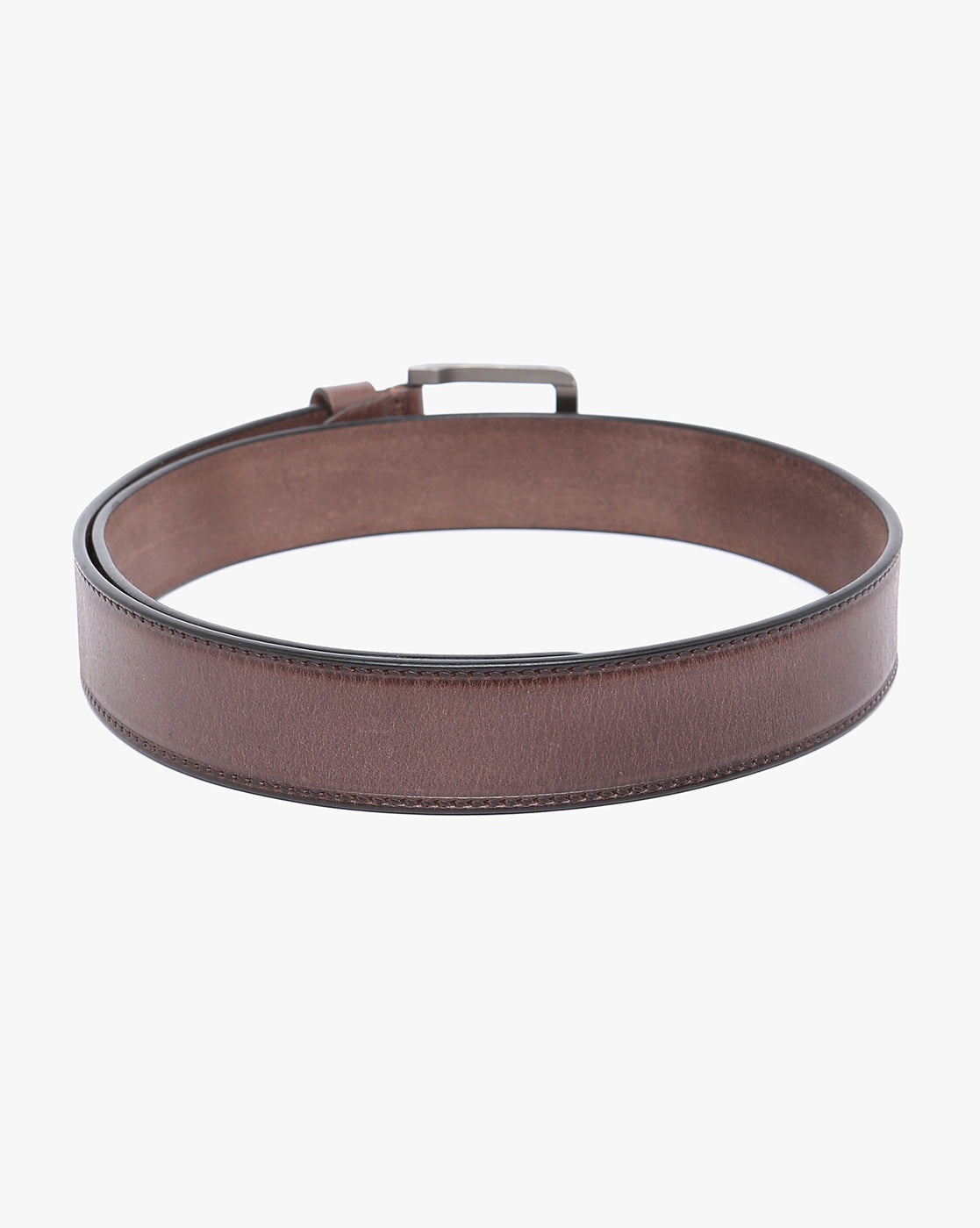 Men Wearing Genuine Leather Coffee Belts