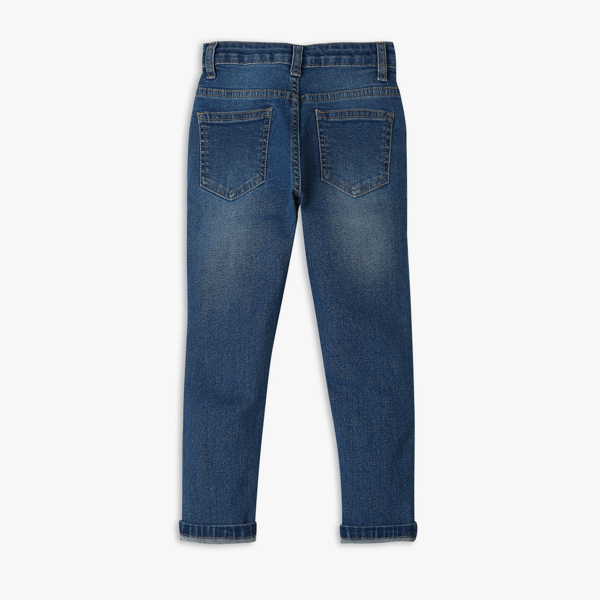 Boy's Regular Fit Solid Mid Rise Jeans