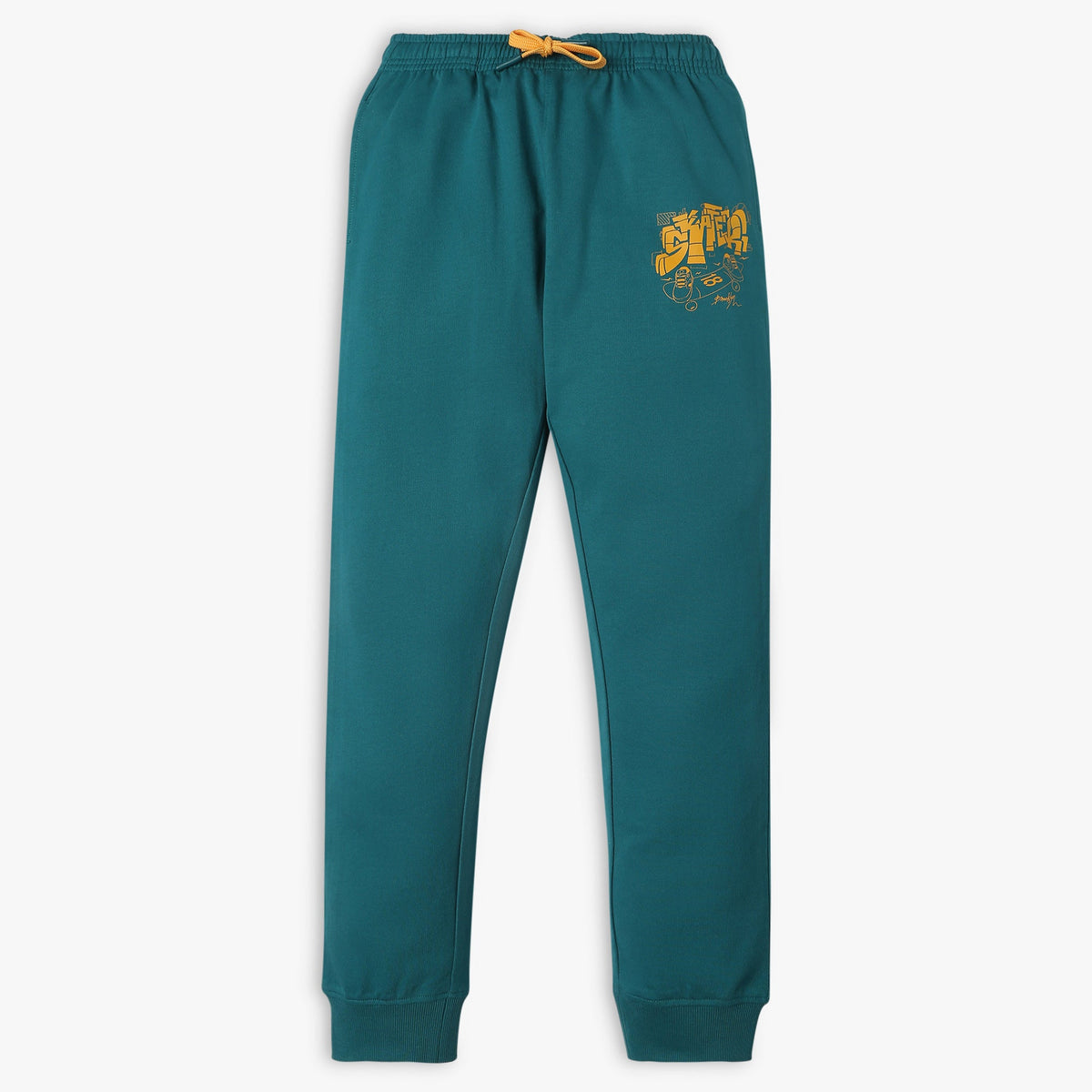 Boy's Regular Fit Solid Mid Rise Trackpants