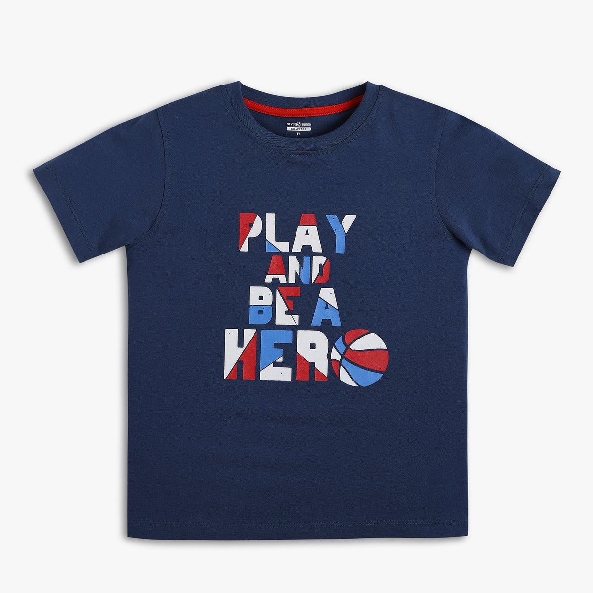 Boy Wearing Boy's Regular Fit Graphic T-Shirt