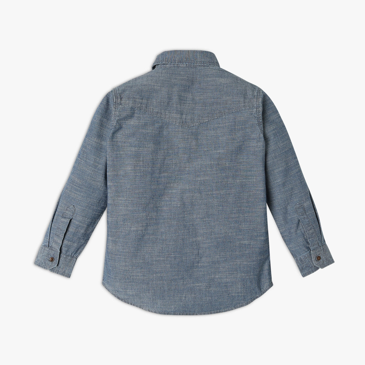 Boy Wearing Boy's Relaxed Fit Solid Shirt