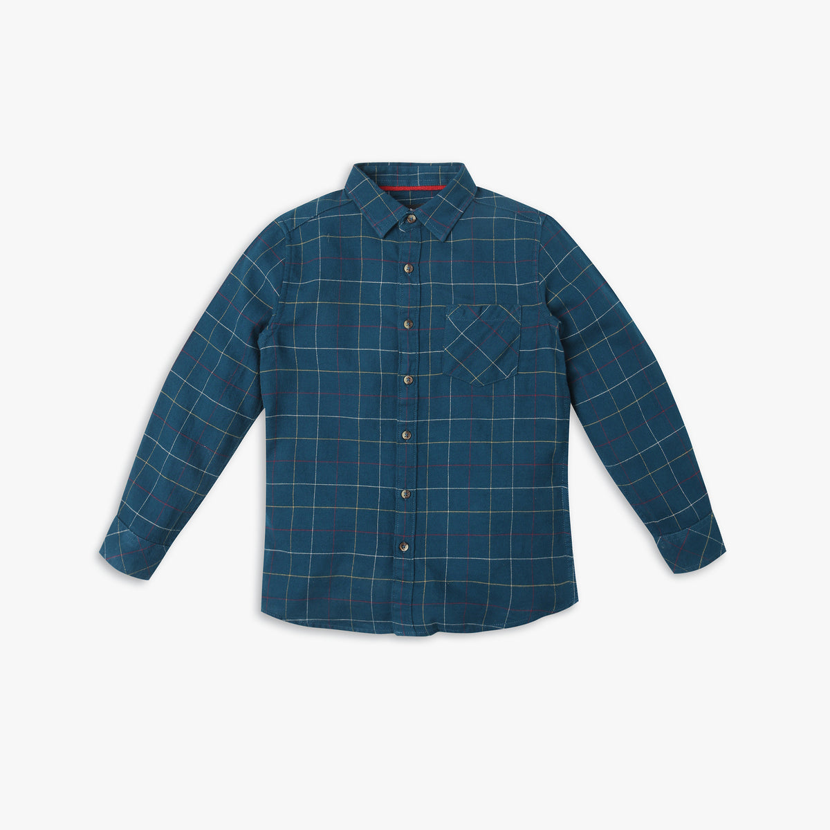 Boys Regular Fit Checkered Shirt