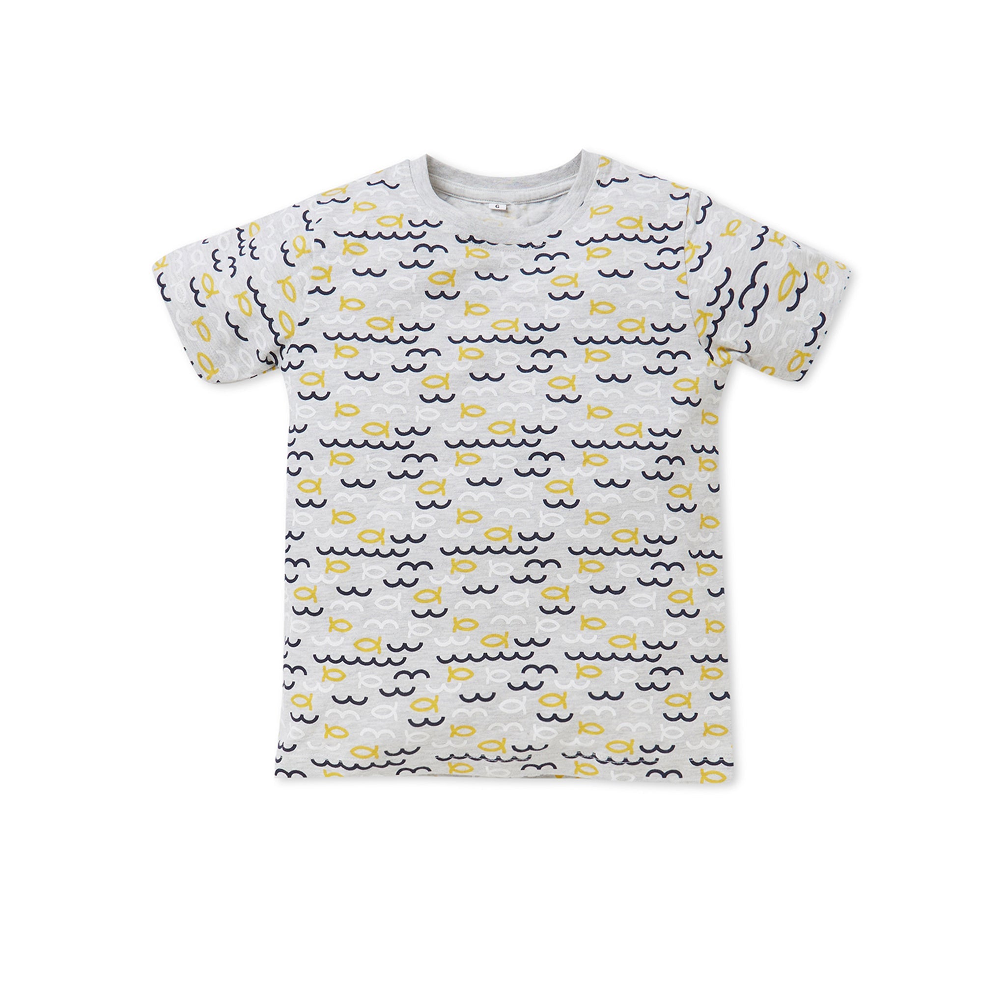 Boy Wearing Boy's Regular Fit Printed Sleepwear Set
