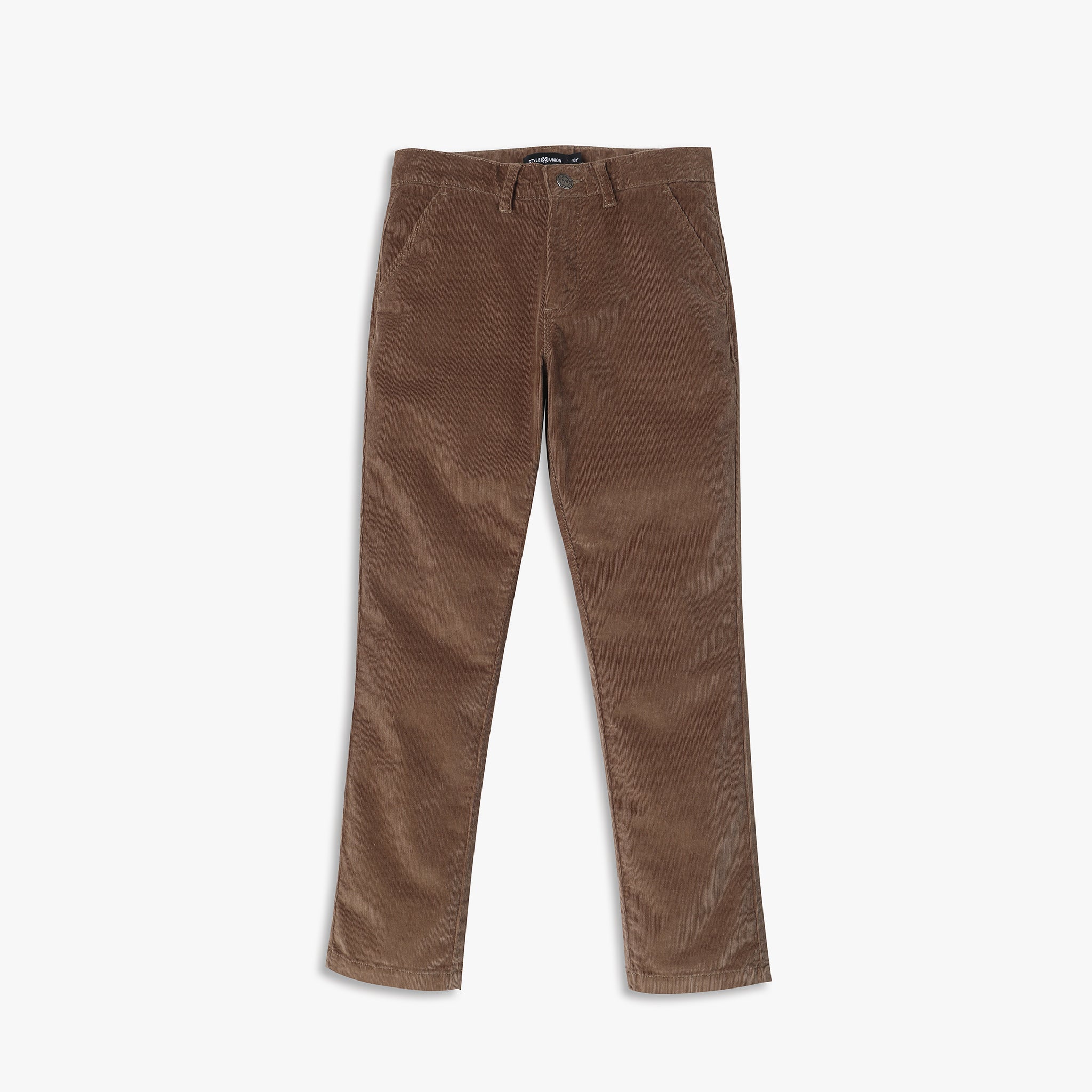Boys Regular Fit Solid Mid Rise Trousers