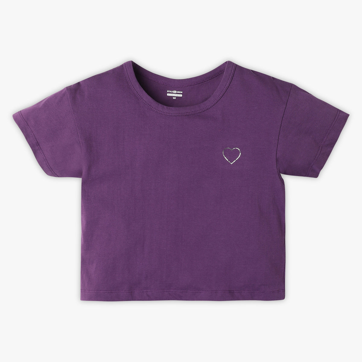 Girls Regular Fit Solid T-Shirt