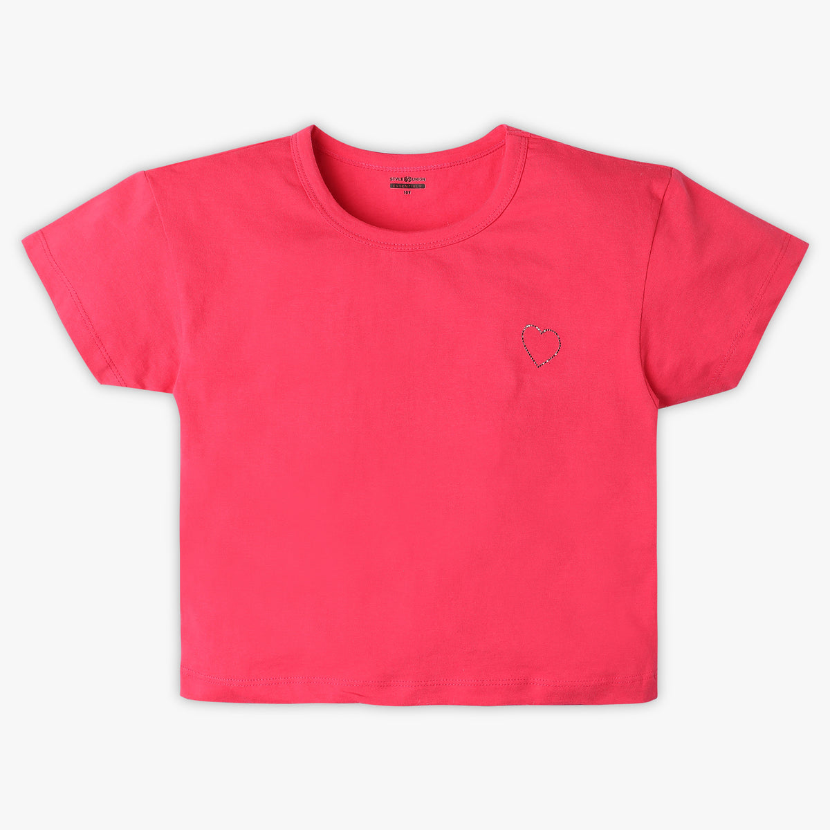 Girls Regular Fit Solid T-Shirt