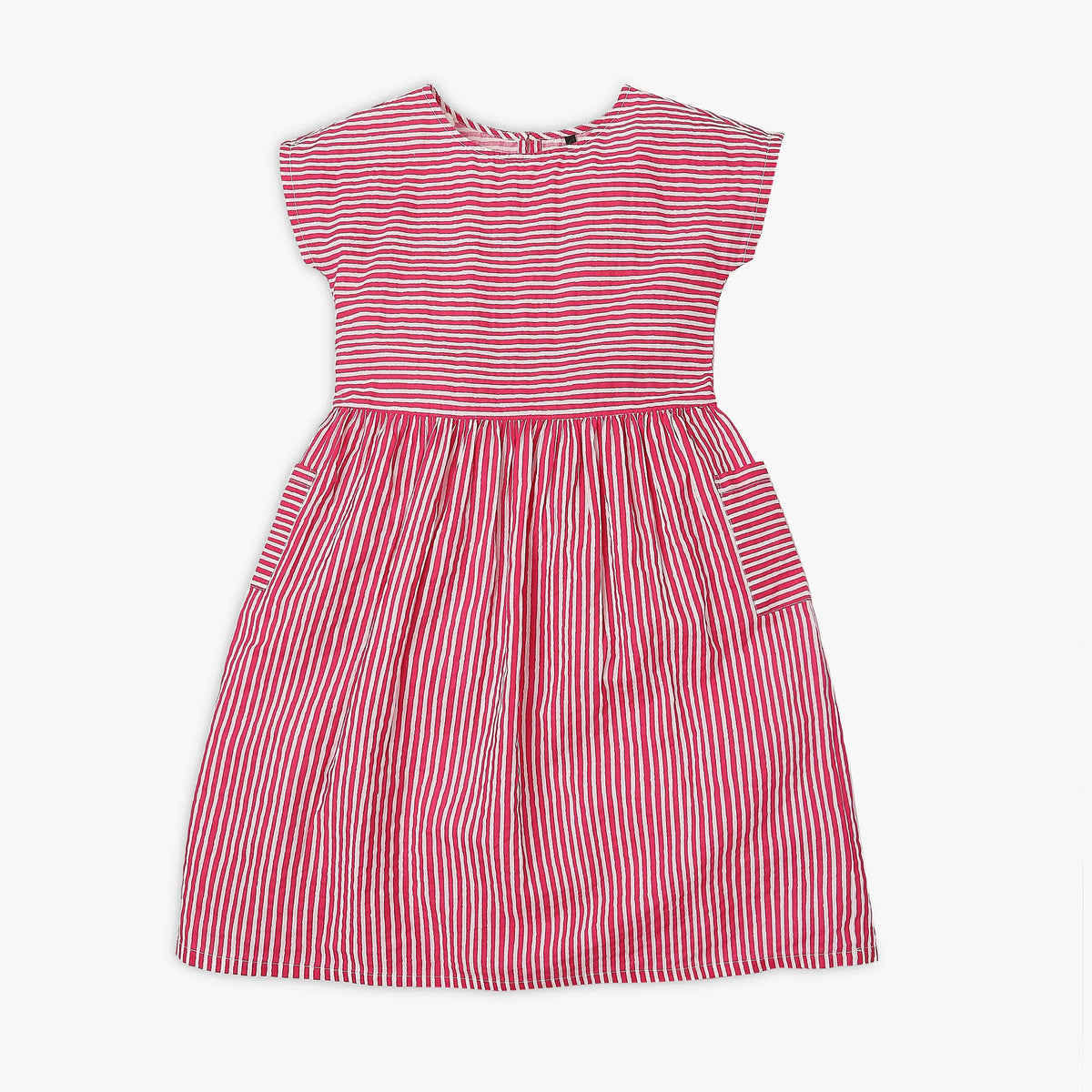 Girl's Regular Fit Striped Dress