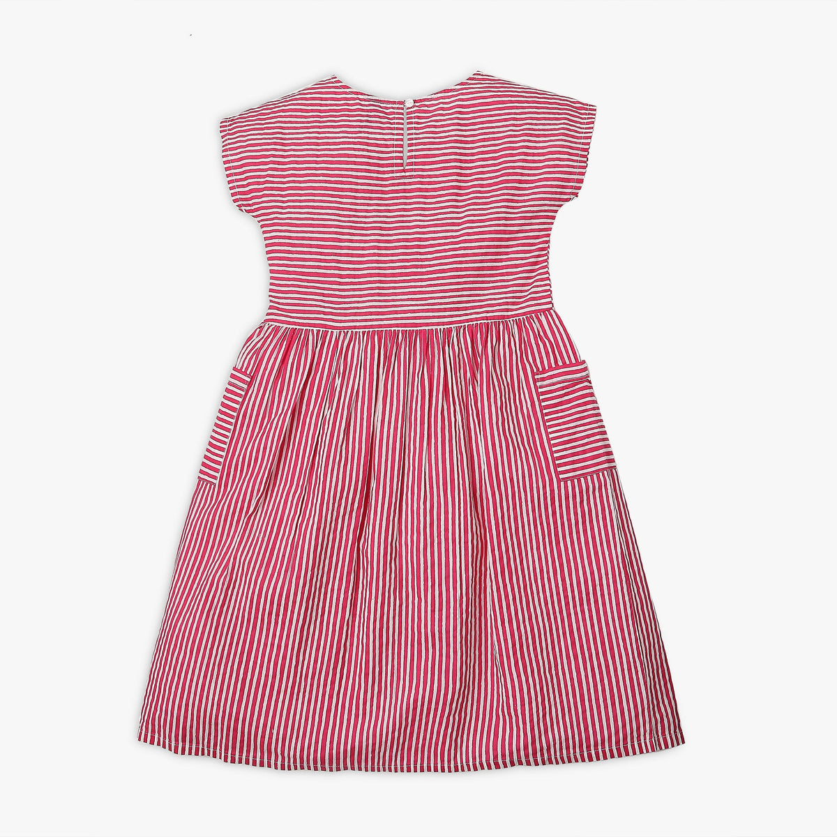 Girl's Regular Fit Striped Dress