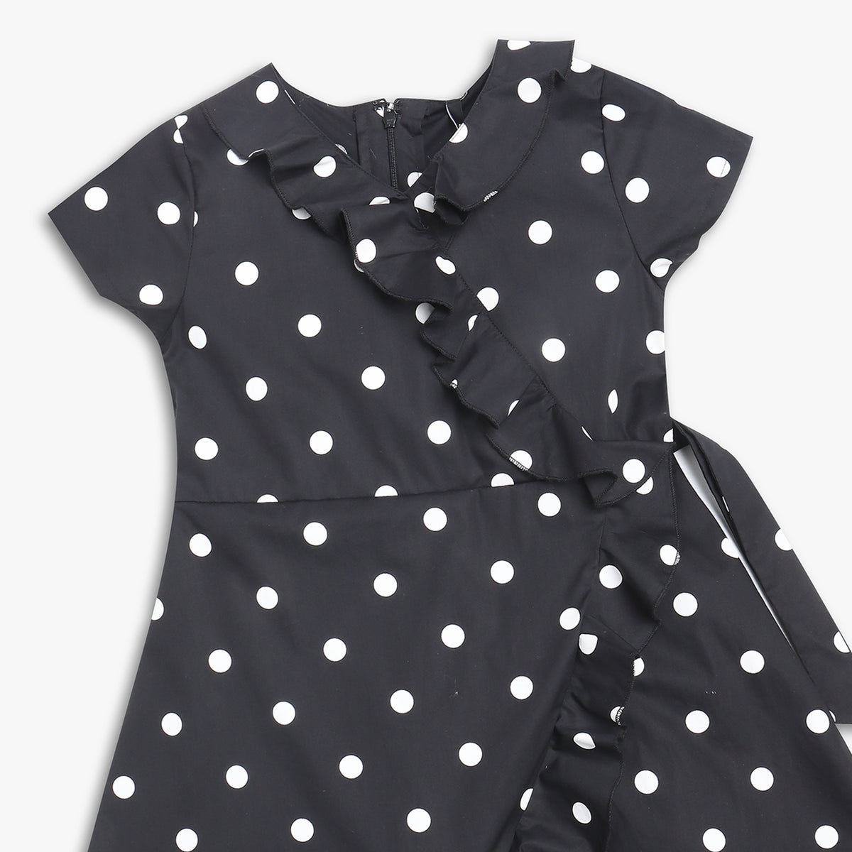 Girls Regular Fit Polka Dots Dress