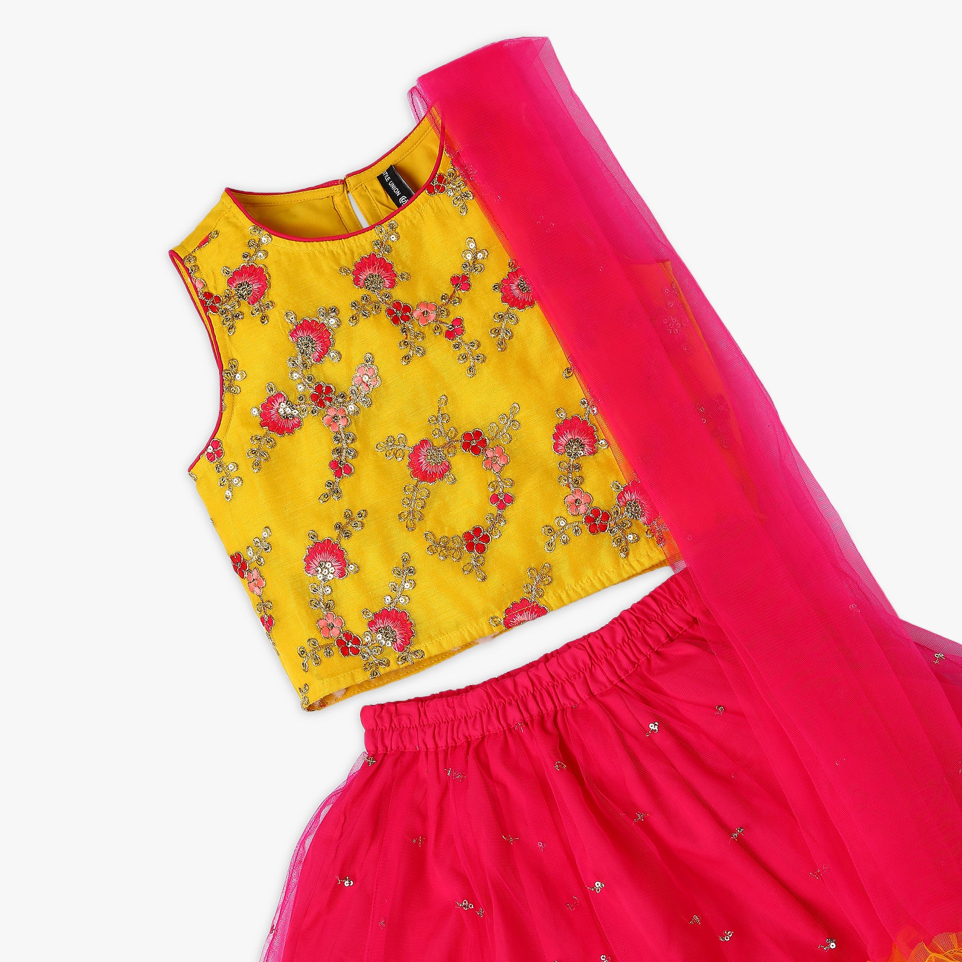 Girl's Regular Fit Embellished Ethnic Sets