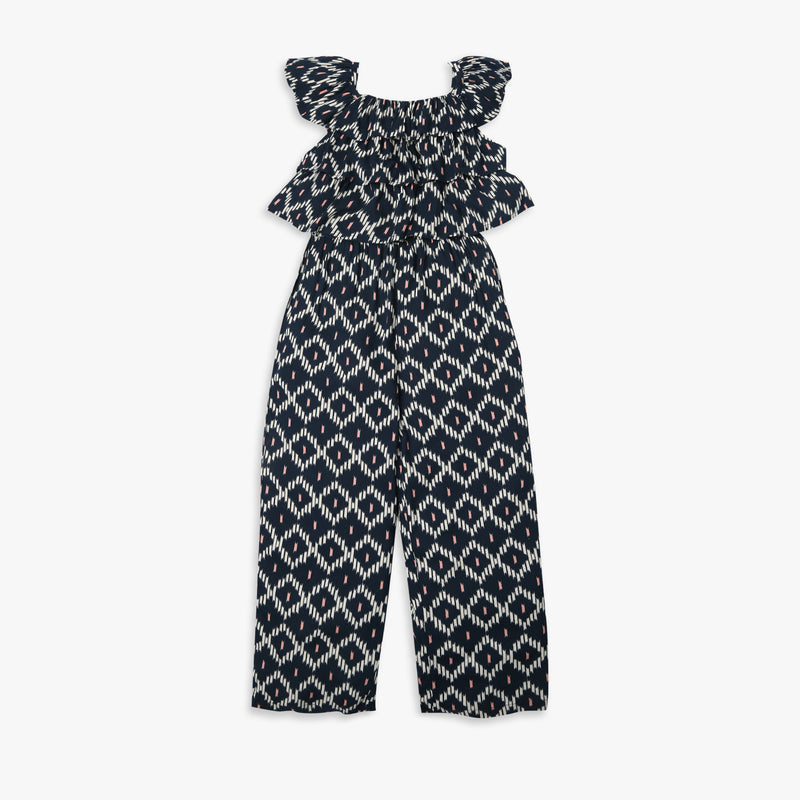 Girl's Regular Fit Printed Jumpsuits