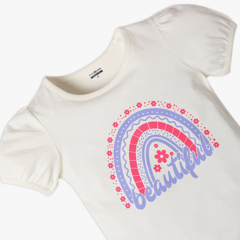 Girl's Regular Fit Graphic T-Shirt