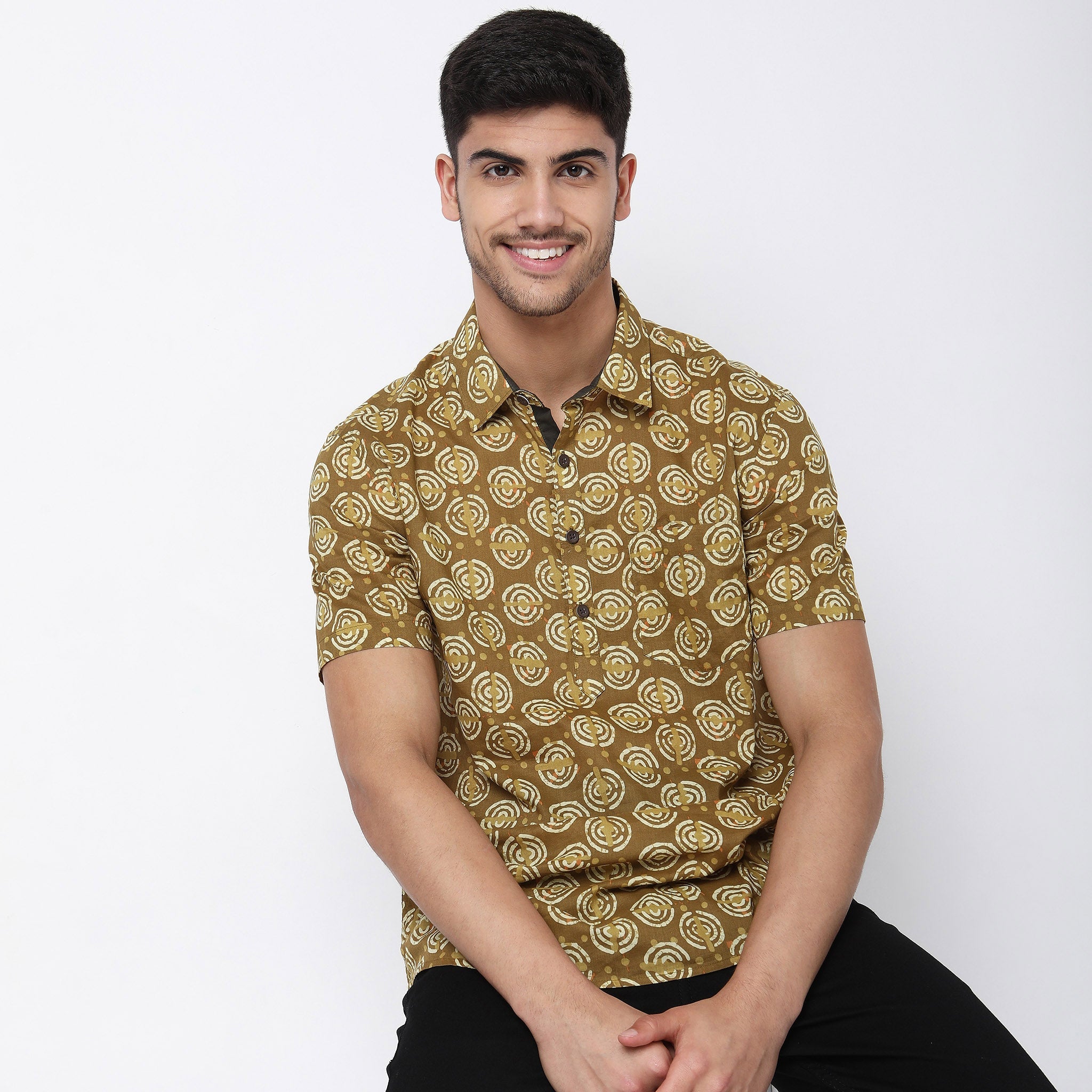 Muscle fit sale floral shirt